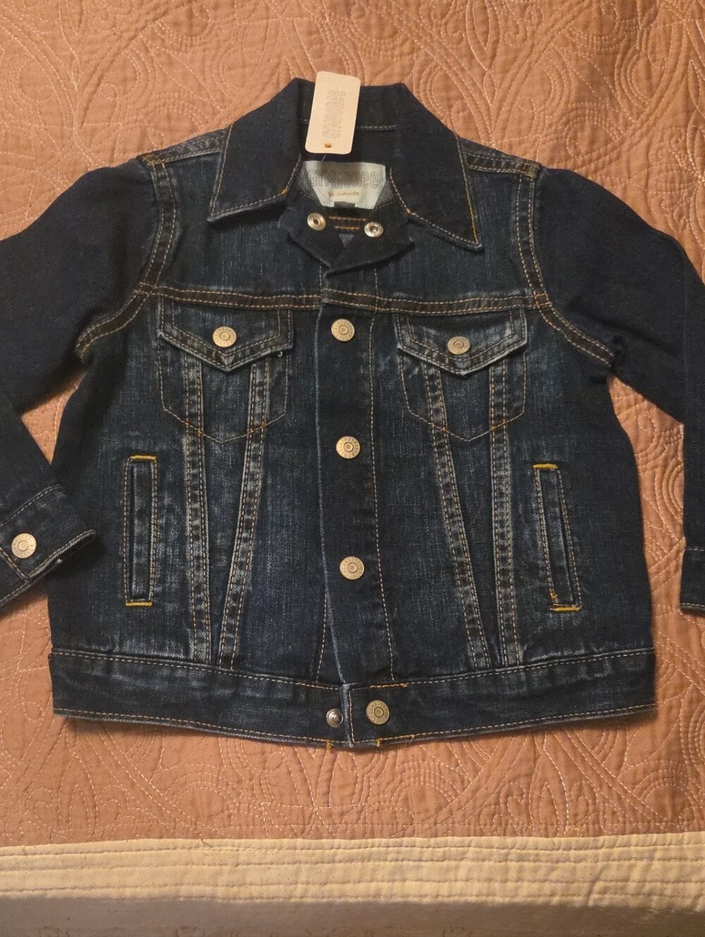 Gymboree Girls' Dark Blue Denim Jean Jacket with Contrast Stitching
